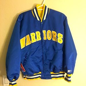 Vintage blue and gold warriors starter jacket. Large